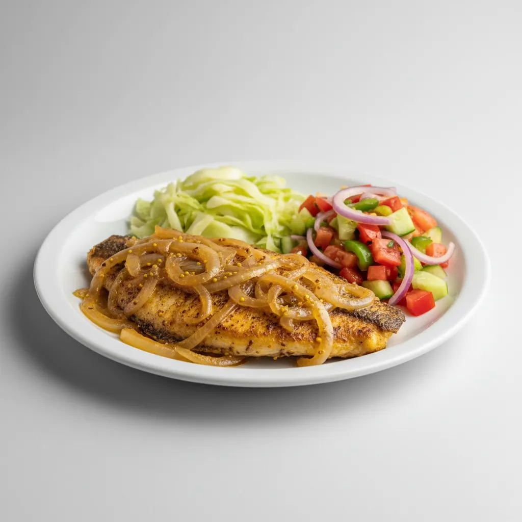 Yassa Tilapia with Cabbage and Senegalese Salad Yassa Tilapia with Cabbage and Senegalese Salad