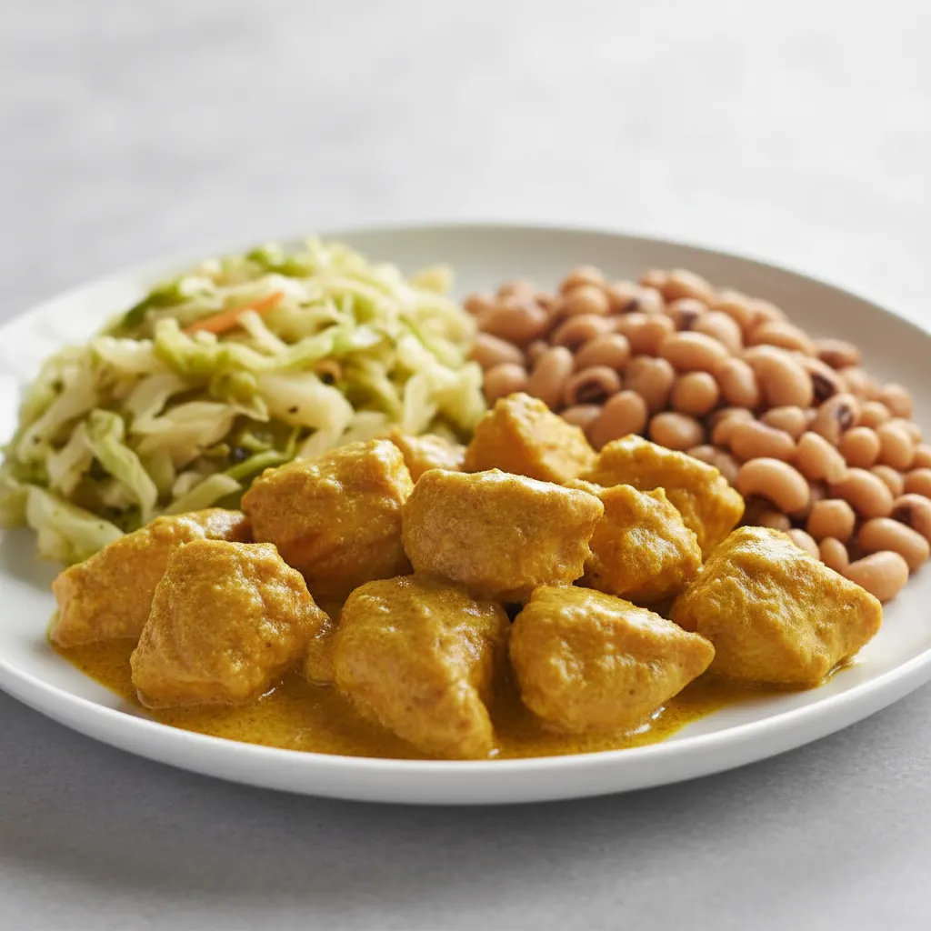 Curry Stew Chicken with Cabbage and Black-Eyed Peas Curry Stew Chicken with Cabbage and Black-Eyed Peas