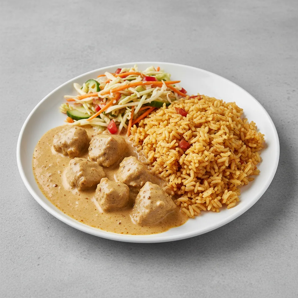 Curry Stew Lamb with Jollof Rice and Senegalese Salad Curry Stew Lamb with Jollof Rice and Senegalese Salad