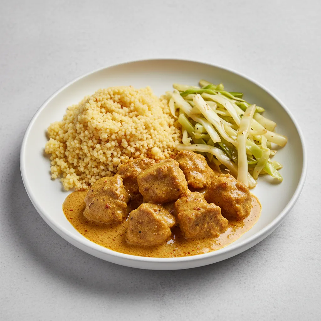 Curry Stew Lamb with Couscous and Cabbage Curry Stew Lamb with Couscous and Cabbage