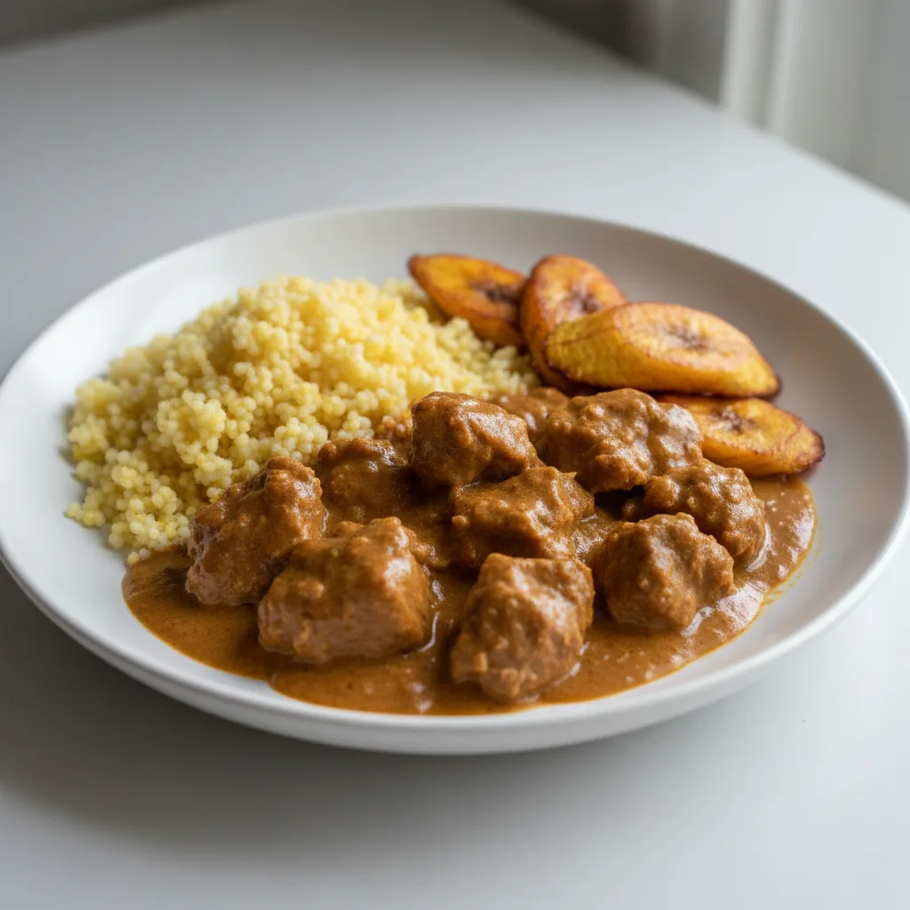 Curry Stew Lamb with Couscous and Plantains Curry Stew Lamb with Couscous and Plantains