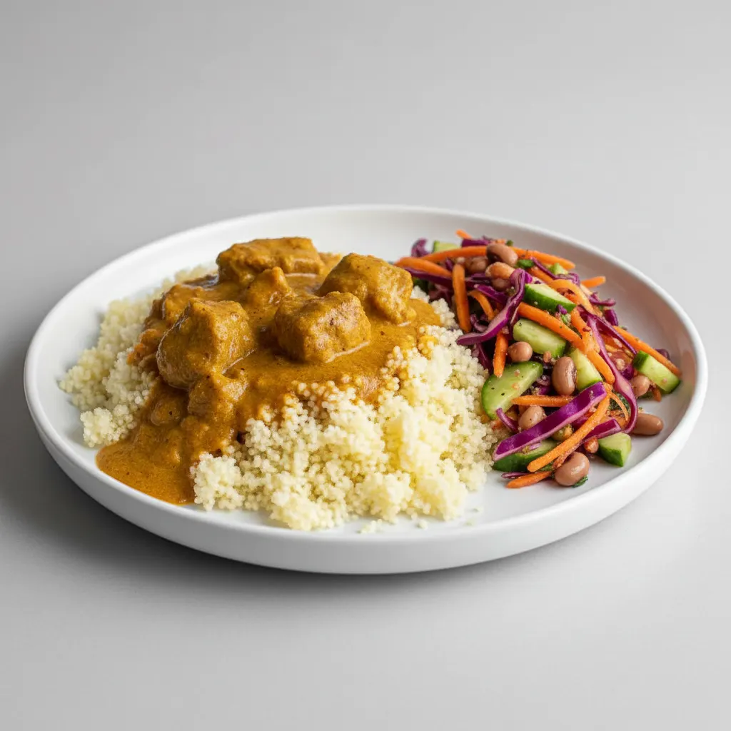 Curry Stew Lamb with Couscous and Senegalese Salad Curry Stew Lamb with Couscous and Senegalese Salad