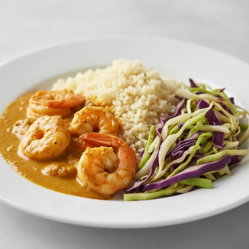 Curry Stew Shrimp with Couscous and Cabbage Curry Stew Shrimp with Couscous and Cabbage