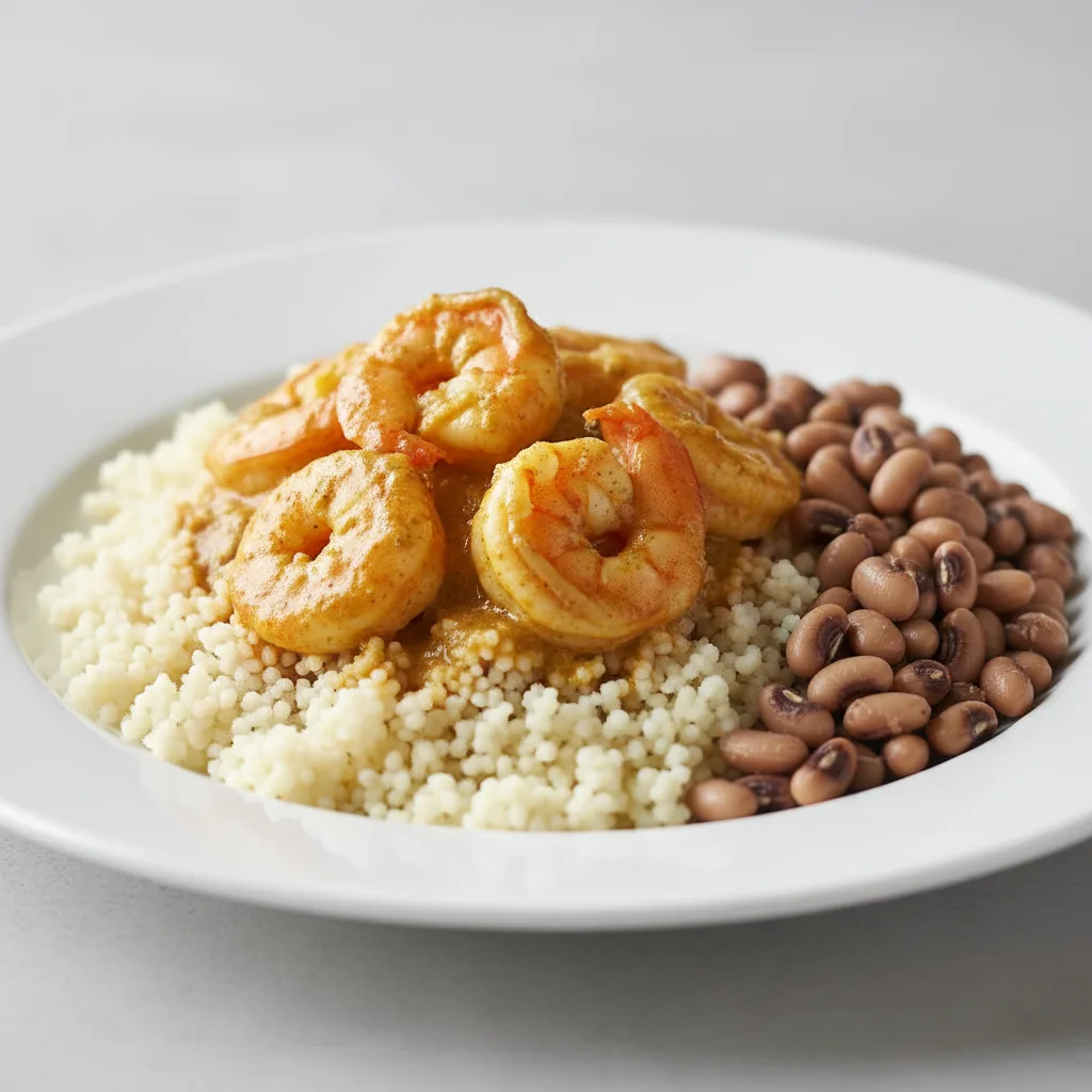 Curry Stew Shrimp with Couscous and Black-Eyed Peas Curry Stew Shrimp with Couscous and Black-Eyed Peas