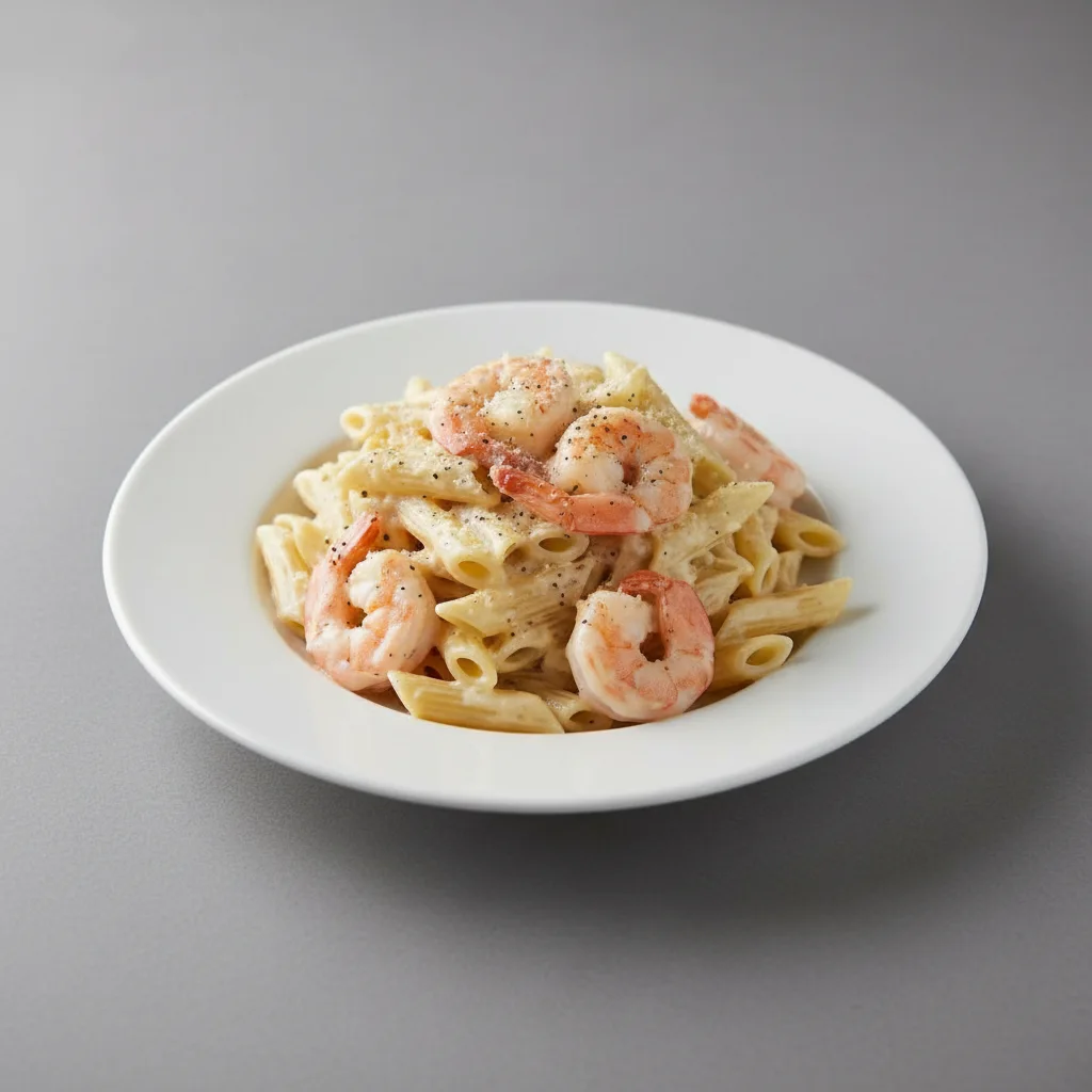 Penne with Alfredo Sauce and Shrimp