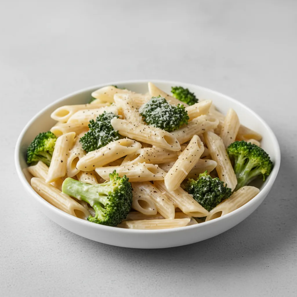 Penne with Alfredo Sauce and Broccoli