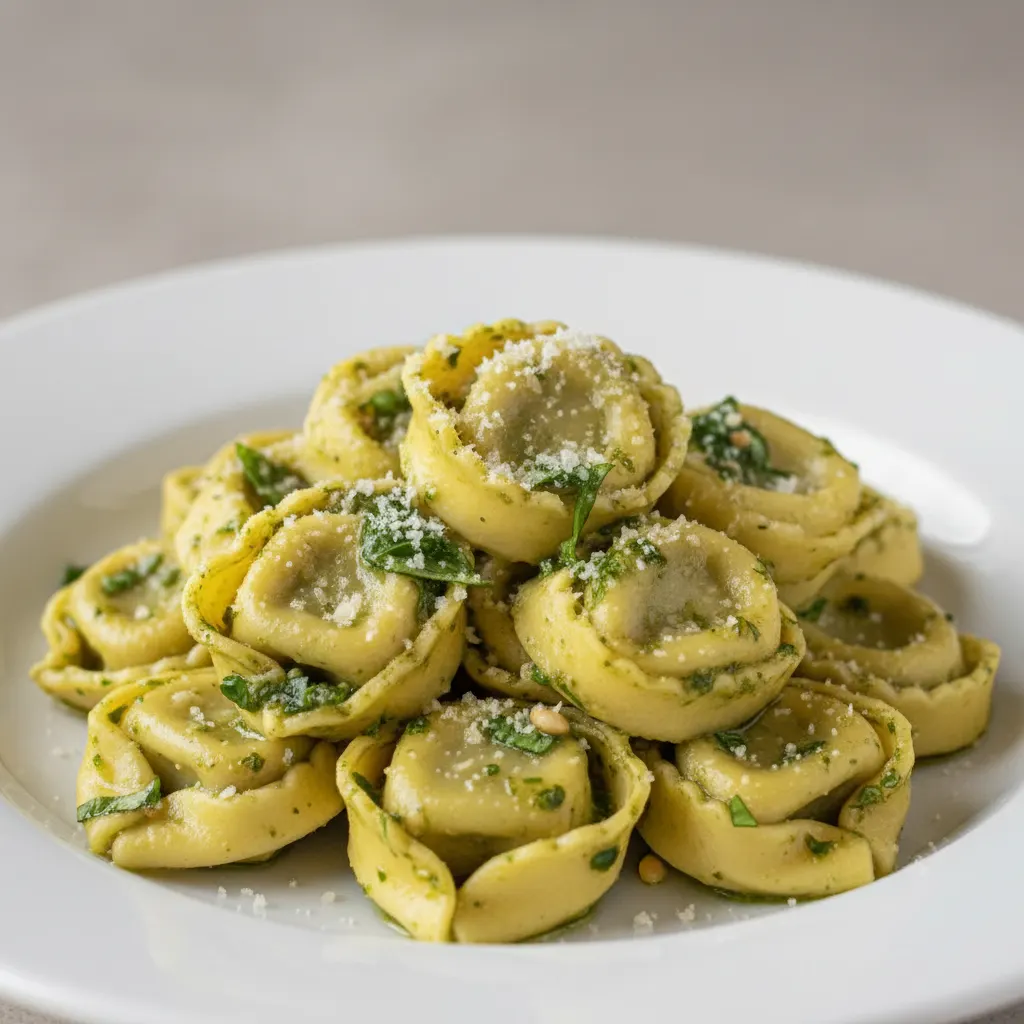Cheese Tortellini with Pesto Sauce