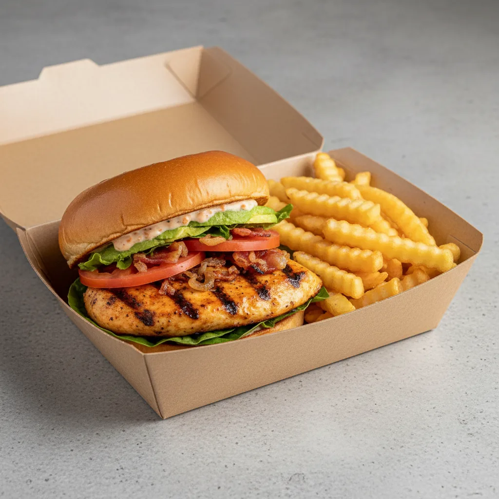 Lemongrass Grilled Chicken Sandwich Box with Fries Lemongrass Grilled Chicken Sandwich Box with Fries