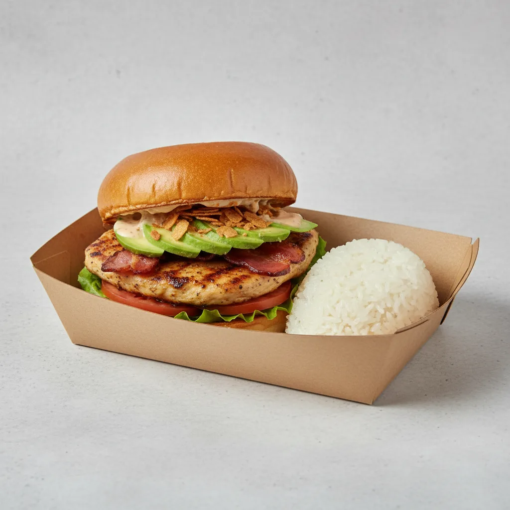 Lemongrass Grilled Chicken Sandwich Box with Sticky Rice Lemongrass Grilled Chicken Sandwich Box with Sticky Rice