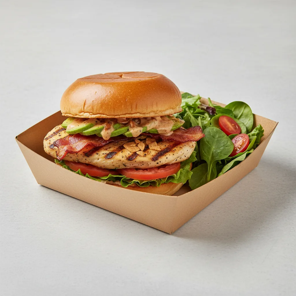 Lemongrass Grilled Chicken Sandwich Box with Green Salad Lemongrass Grilled Chicken Sandwich Box with Green Salad