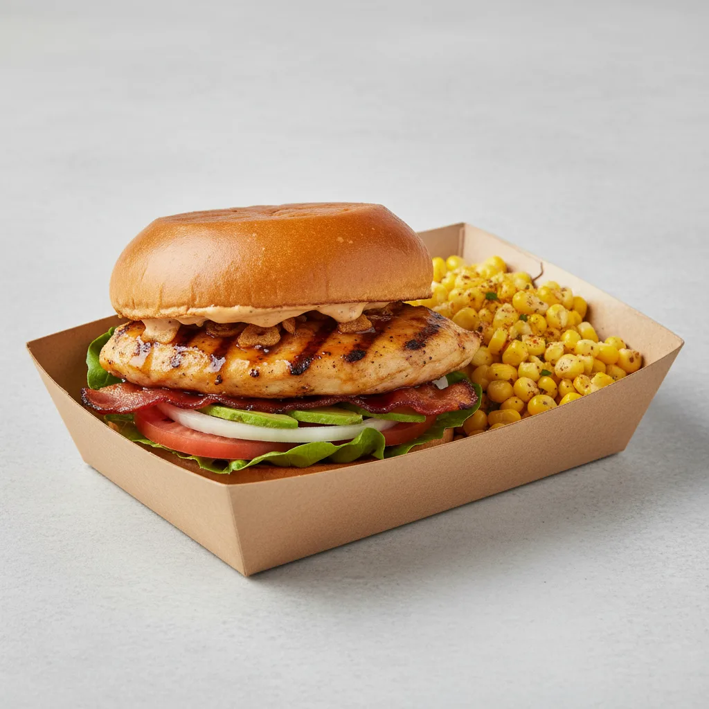 Lemongrass Grilled Chicken Sandwich Box with Zesty Corn off the Cob Lemongrass Grilled Chicken Sandwich Box with Zesty Corn off the Cob