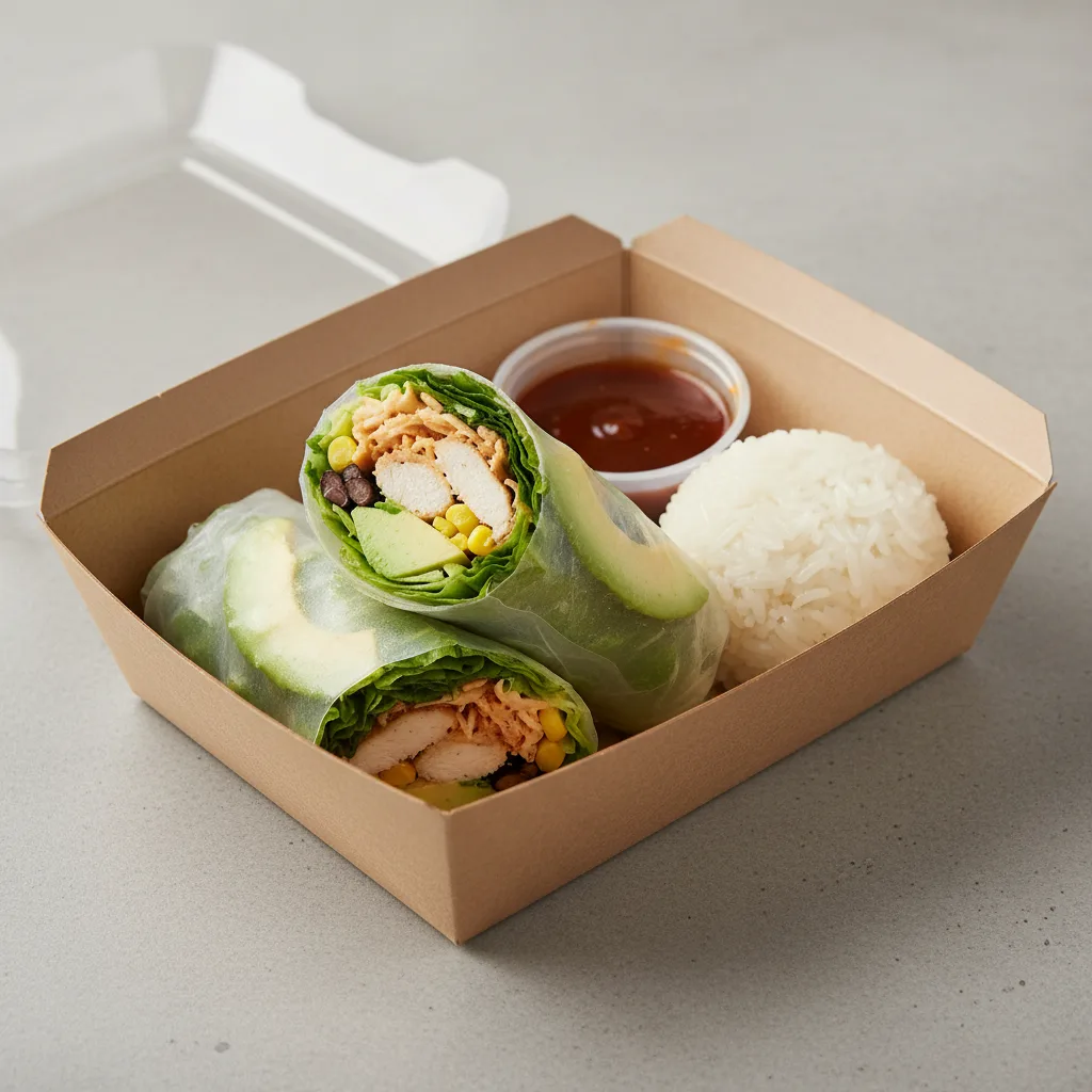 Shredded Lemongrass Chicken Wrap Box with Sticky Rice Shredded Lemongrass Chicken Wrap Box with Sticky Rice