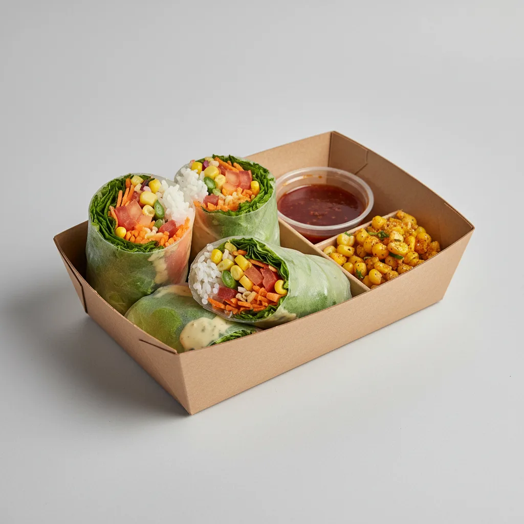 Char Chick Veggie Wrap Box with Zesty Corn off the Cob Char Chick Veggie Wrap Box with Zesty Corn off the Cob