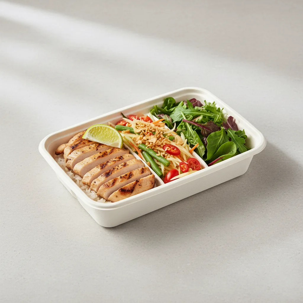 Char Chick Bowl Box with Green Salad Char Chick Bowl Box with Green Salad