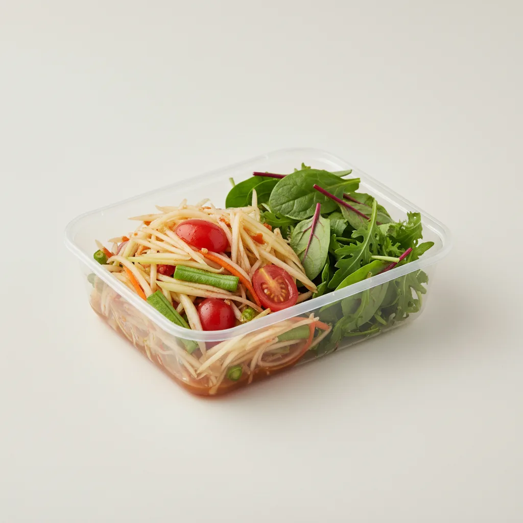 Papaya Salad Box with Green Salad Papaya Salad Box with Green Salad