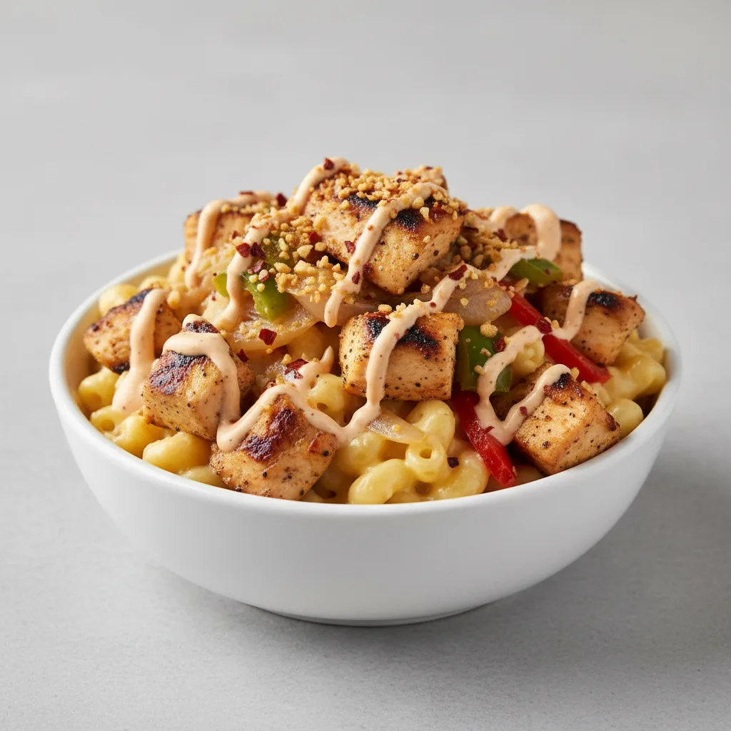Philly Cheese Mac with Grilled Chicken Philly Cheese Mac with Grilled Chicken