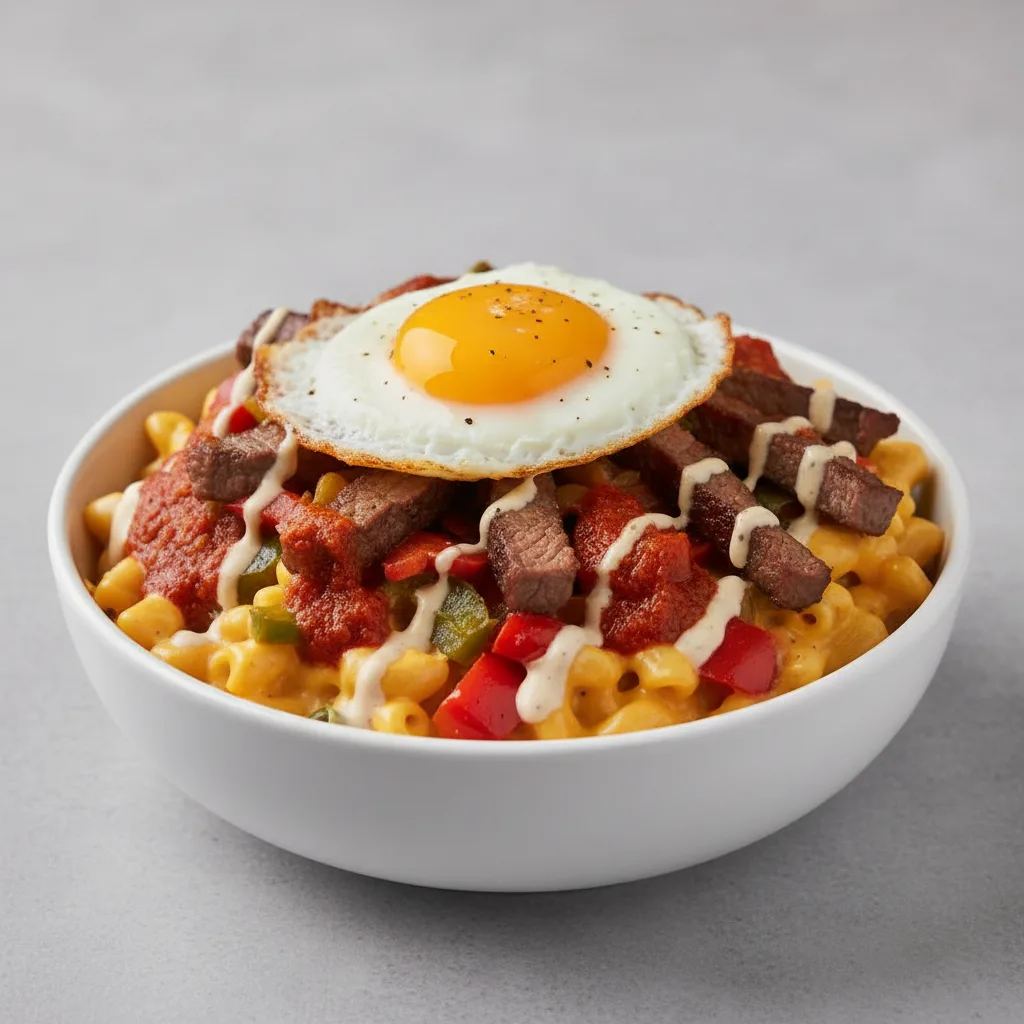 Spicy Basil Mac with Ribeye (Monster Cheese Base) Spicy Basil Mac with Ribeye (Monster Cheese Base)