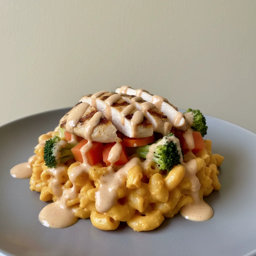 Spicy Thai Monster Mac with Grilled Chicken (Monster Cheese Base) Spicy Thai Monster Mac with Grilled Chicken (Monster Cheese Base)