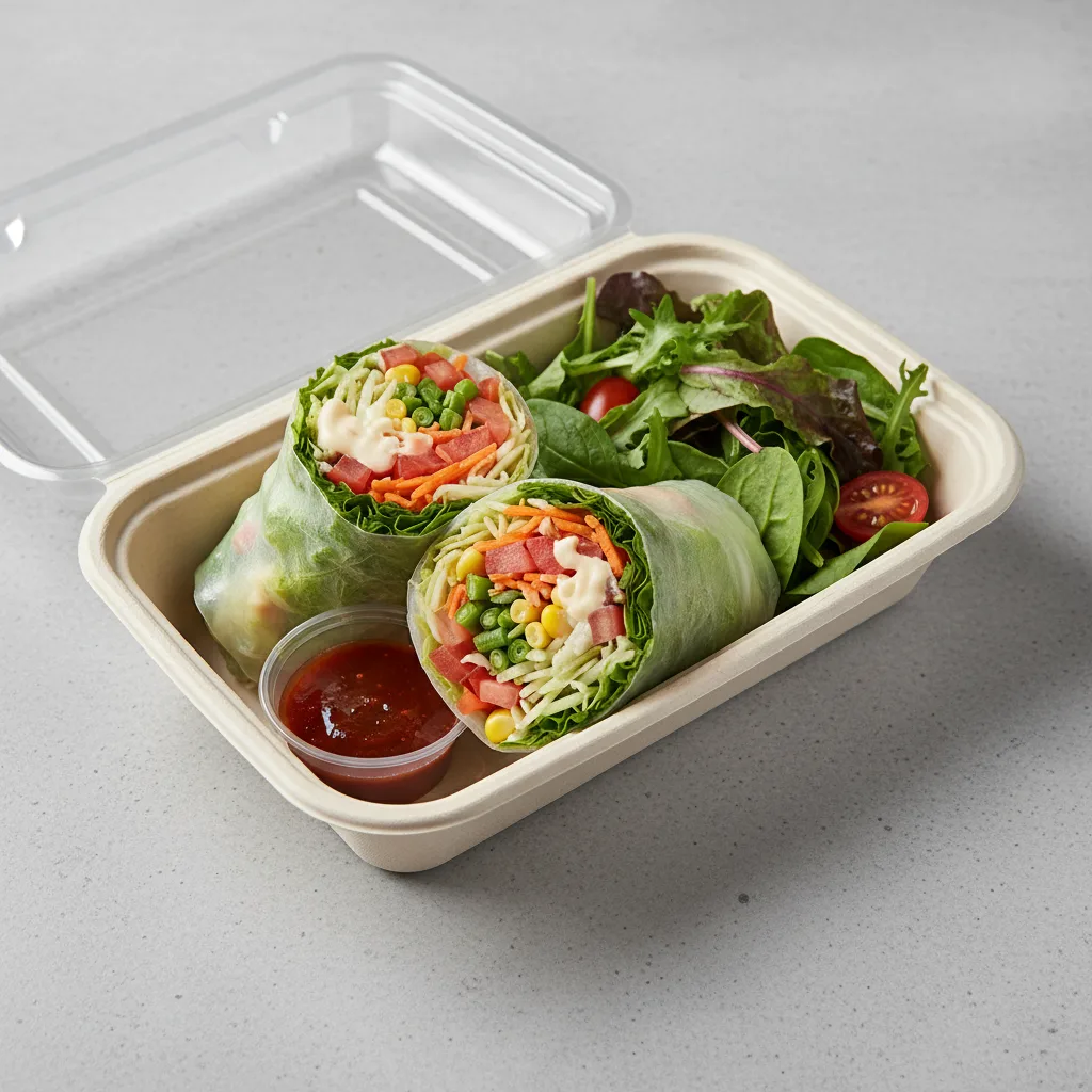Char Chick Veggie Wrap Box with Green Salad Char Chick Veggie Wrap Box with Green Salad