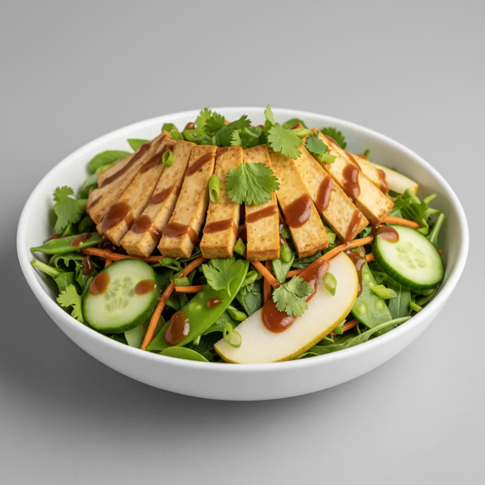 Nut-Free (V) Tofu Salad with Tamarind Sauce (No Cashews)