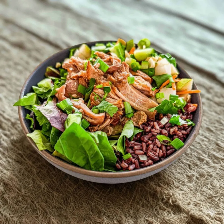 Nut-Free Pork Shoulder 50-50 Bowl with "Peanut" Sauce (No Cashews)