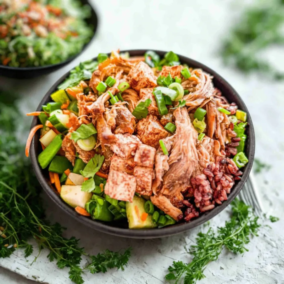 Nut-Free Protein Combo Purple Rice Bowl with Tamarind Sauce (No Cashews)