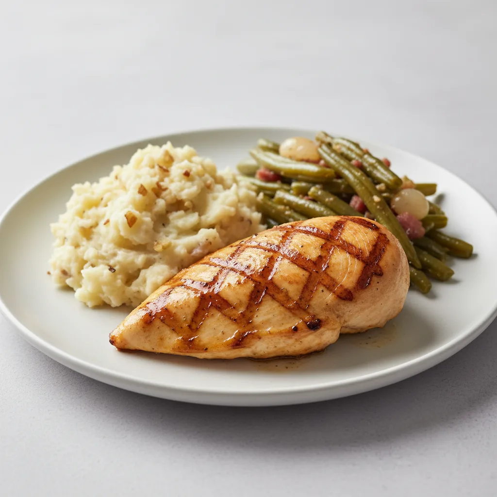 Grilled Chicken Breast | Garlic Mashed Potatoes | Southern Style Green Beans