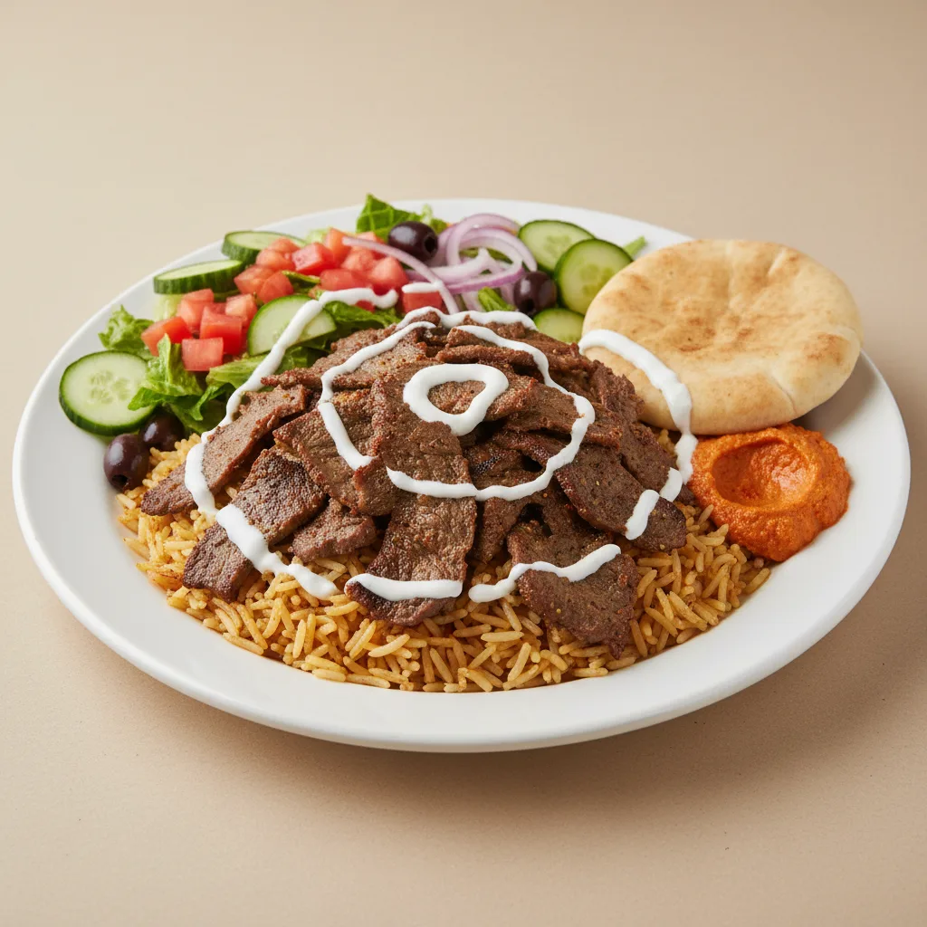 Beef Shawarma Rice Plate Beef Shawarma Rice Plate