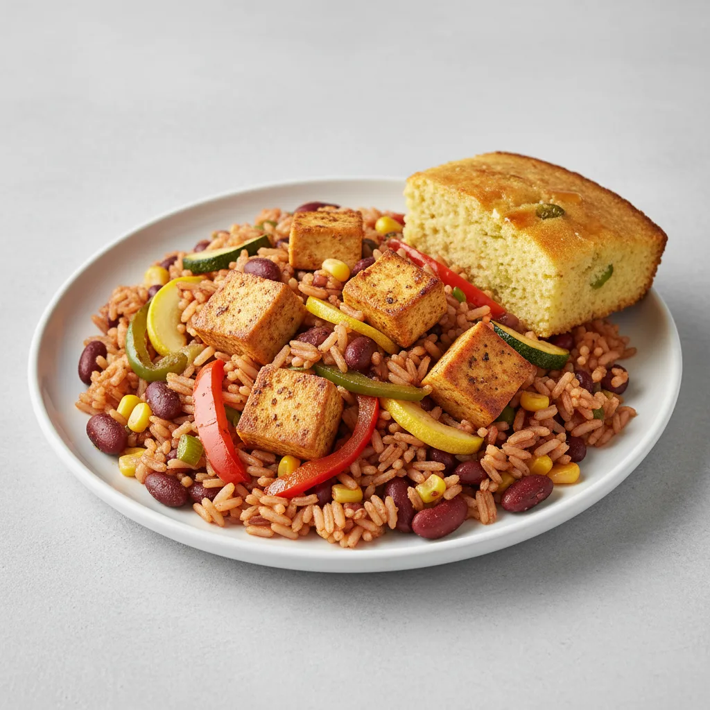 Vegetarian Rice and Beans with Tofu Vegetarian Rice and Beans with Tofu