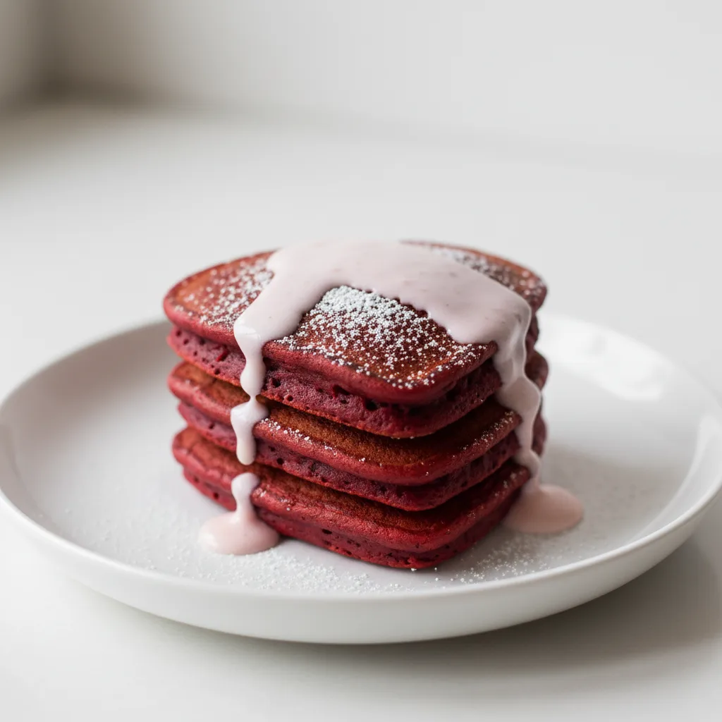 Red Velvet Valentine's Pancakes Red Velvet Valentine's Pancakes