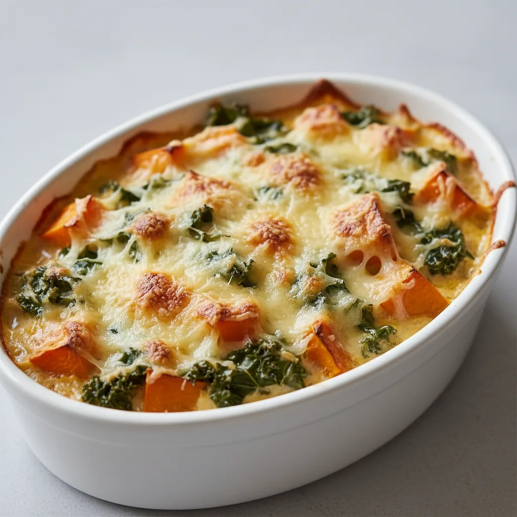 Pumpkin and Kale Gratin