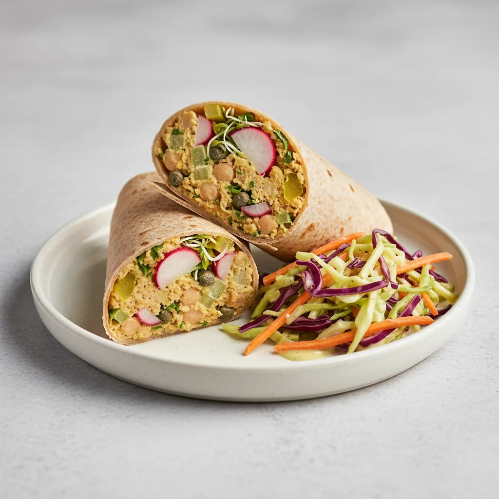 Gluten Free Chickpea Salad Wrap & Superfine Slaw Gluten Free Chickpea Salad Wrap & Superfine Slaw