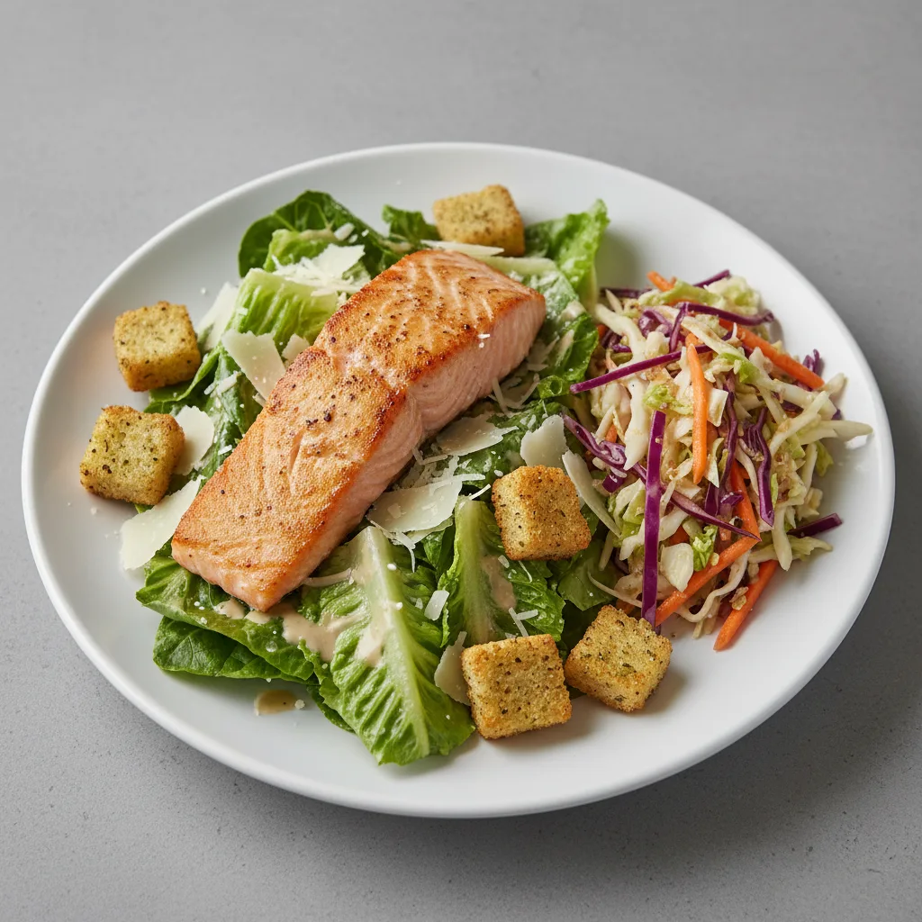 Salmon Caesar Salad & Superfine Slaw Salmon Caesar Salad & Superfine Slaw