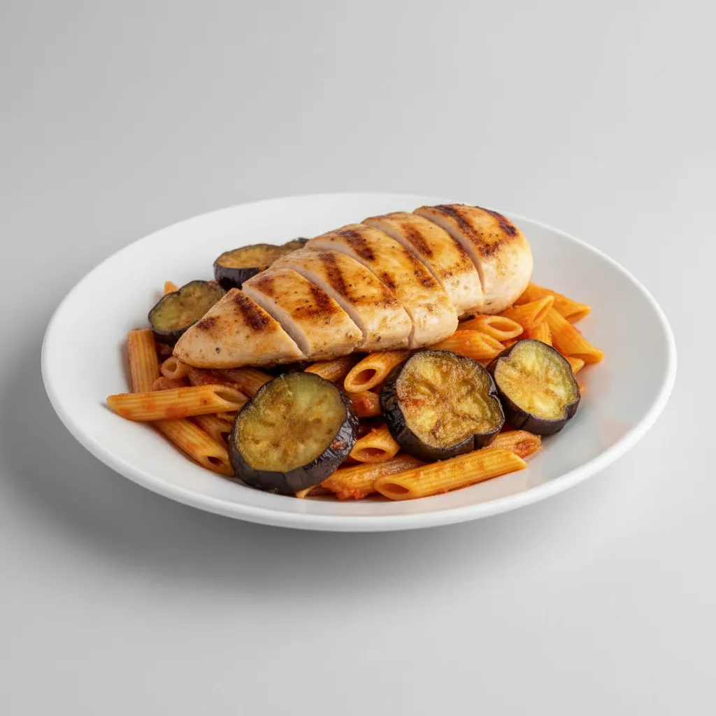 Penne with Eggplant and Grilled Chicken Penne with Eggplant and Grilled Chicken