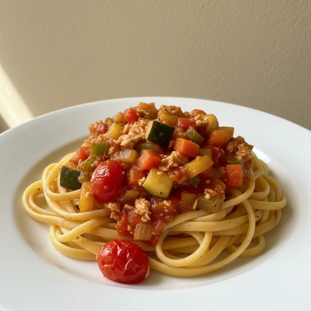 Mixed Vegetable Ragout with Linguine Mixed Vegetable Ragout with Linguine