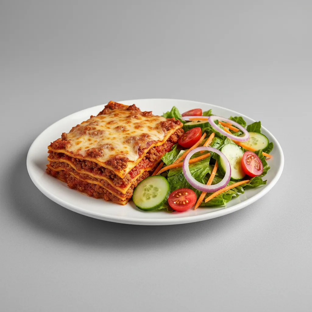 Beef Lasagna and Side Salad Beef Lasagna and Side Salad