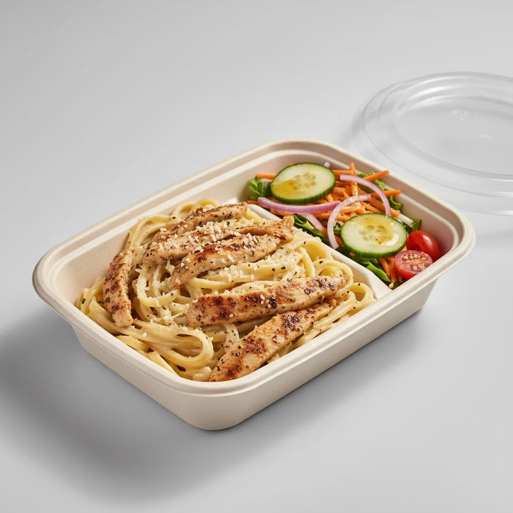 Cajun Chicken Alfredo and Side Salad Cajun Chicken Alfredo and Side Salad