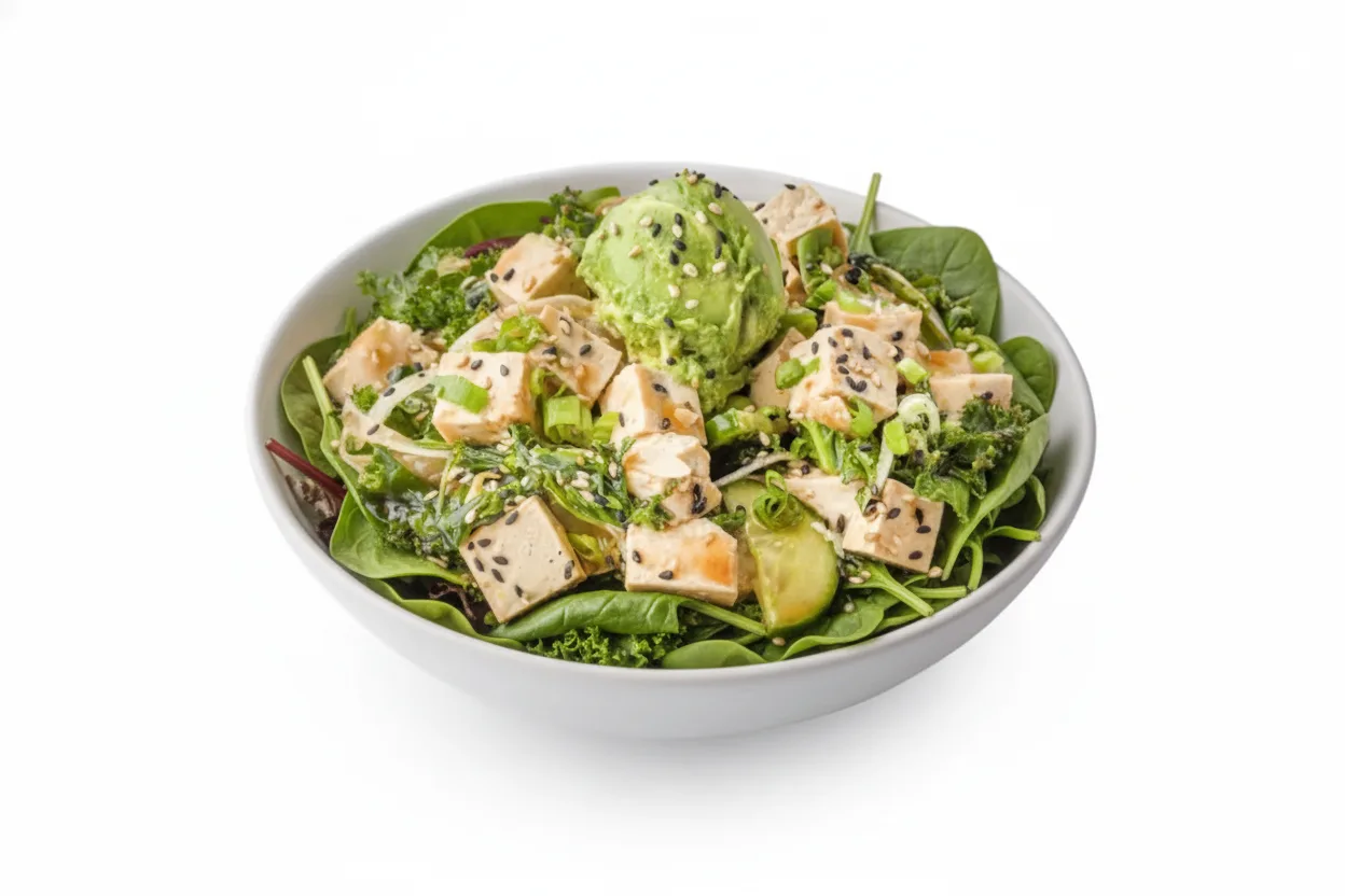 Large Sweet Shoyu Tofu (v) over Salad