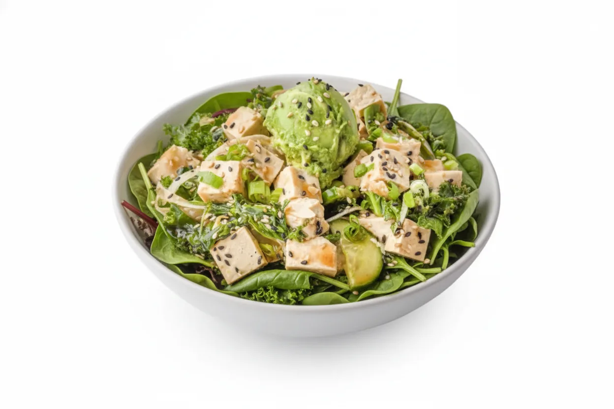 Regular Sweet Shoyu Tofu (v) over Salad