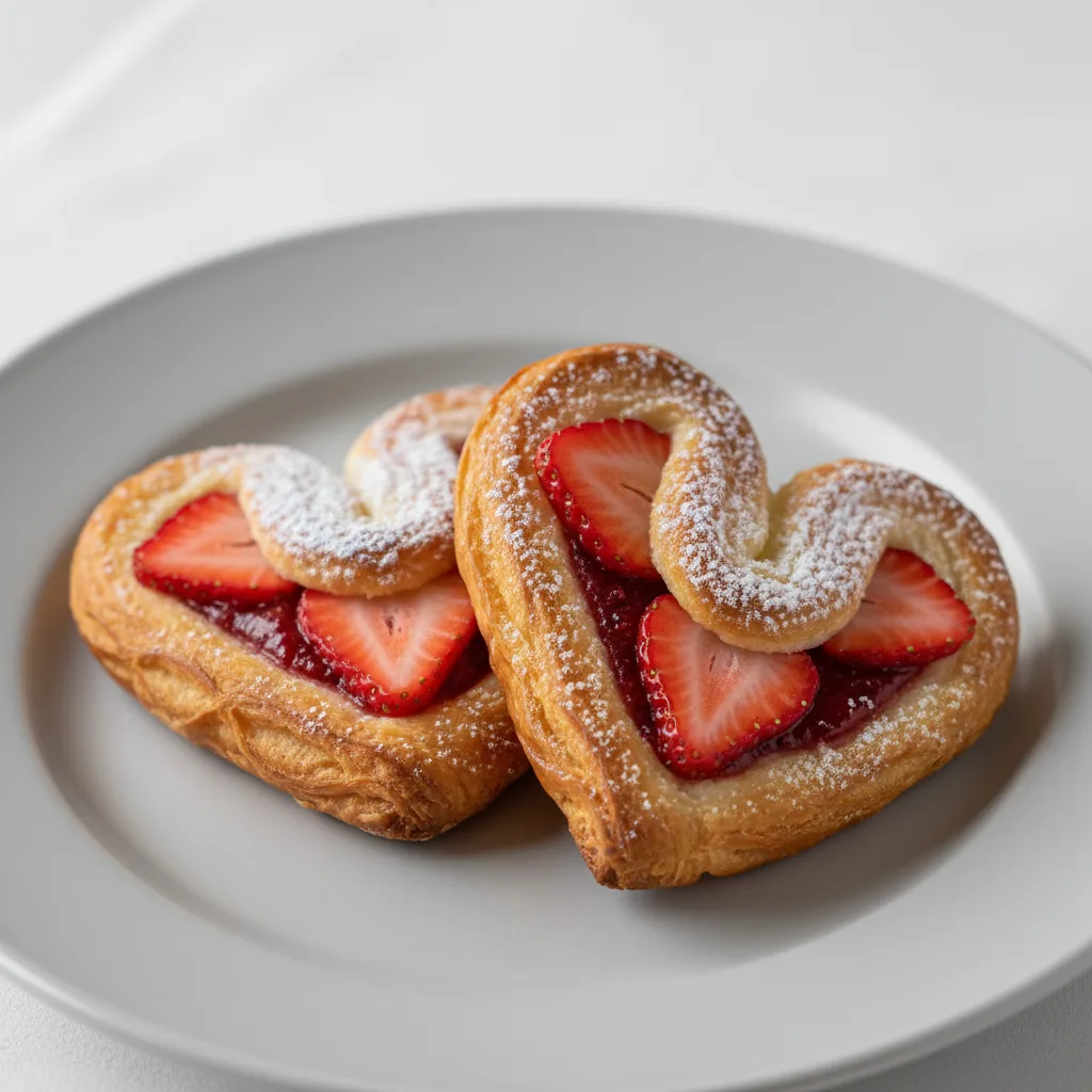Heart Shaped Strawberry Croissants