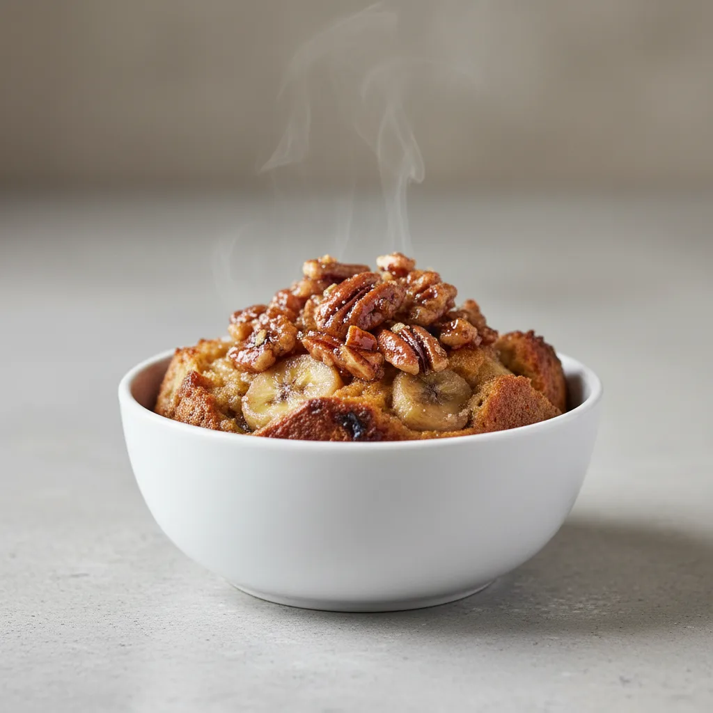 Bourbon Banana Bread Pudding