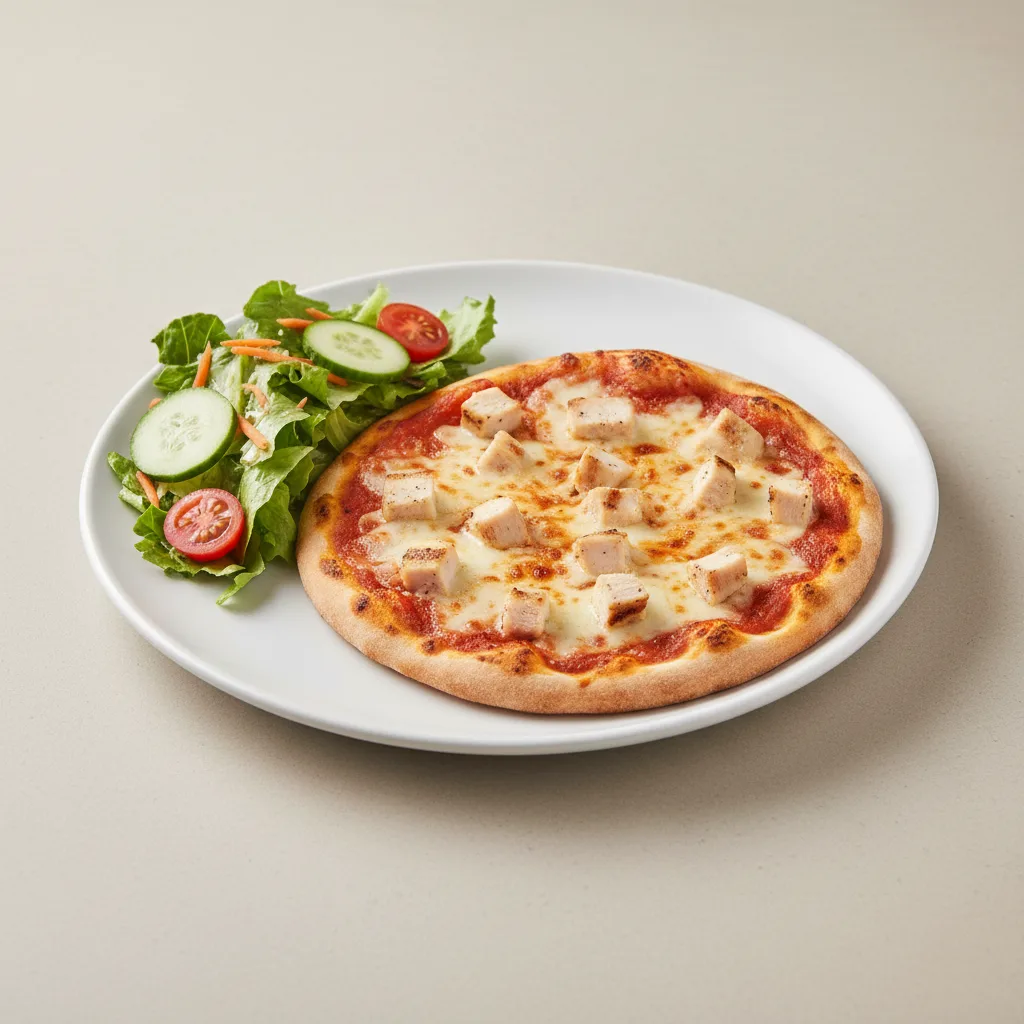 Gluten-Free Chicken Pizza with Salad Gluten-Free Chicken Pizza with Salad