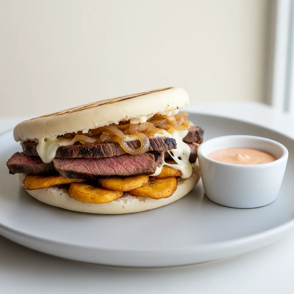 Steak Arepas Sandwich Steak Arepas Sandwich