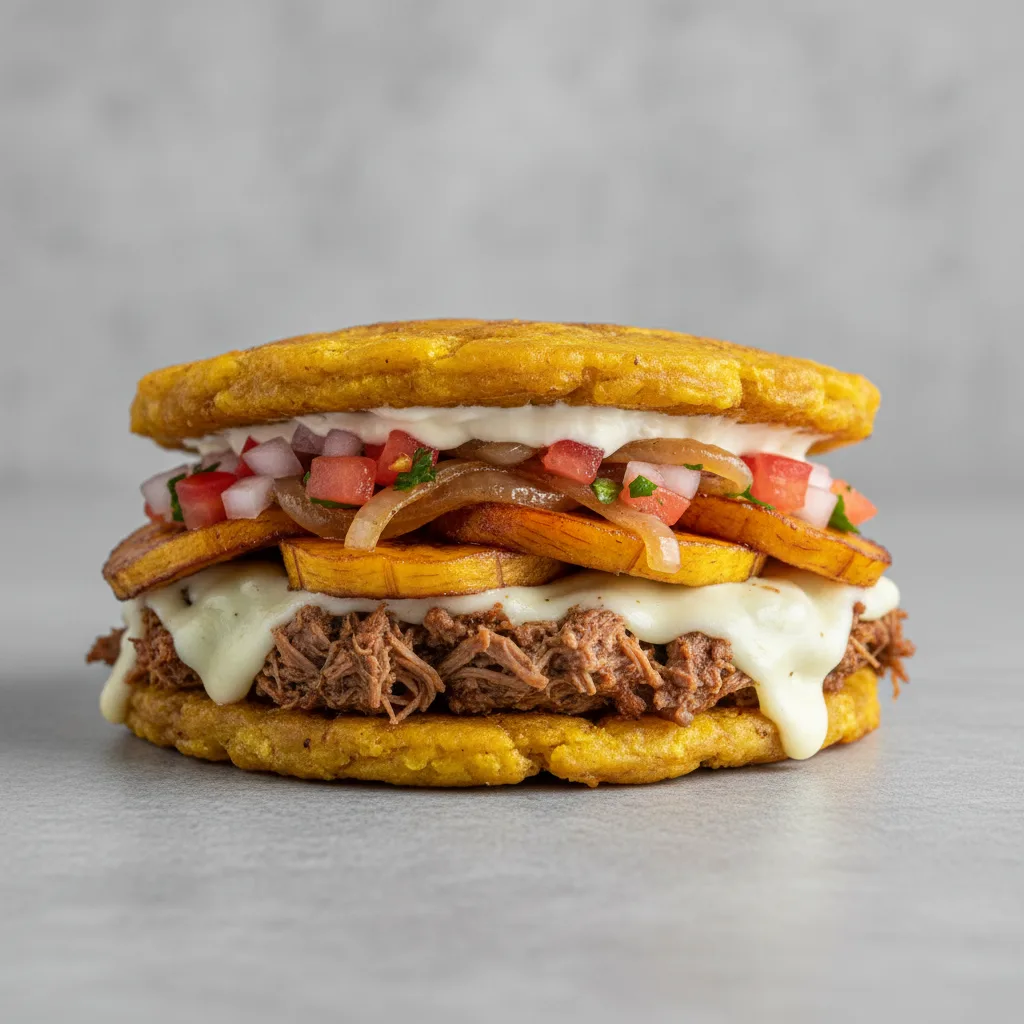 Beef Patacones Sandwich Beef Patacones Sandwich