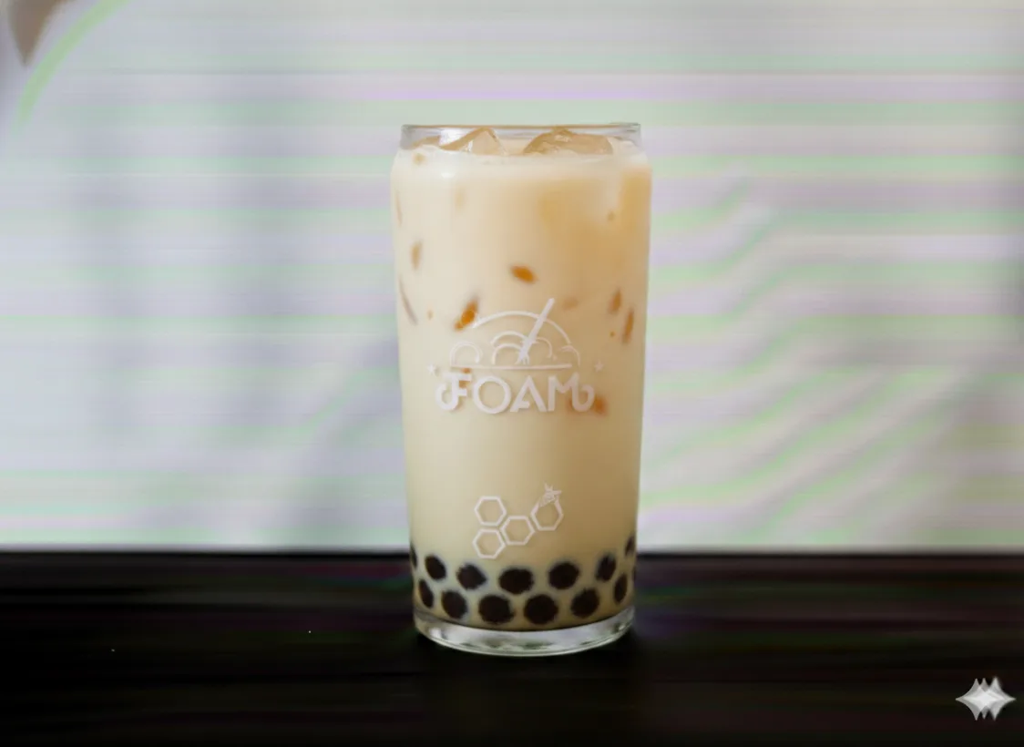 Jasmine Green Milk Tea With Pearl Boba and Coconut Milk (25% Sweet)