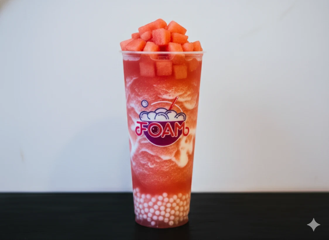Watermelon Sago Slush With Coconut Milk (25% Sweet)