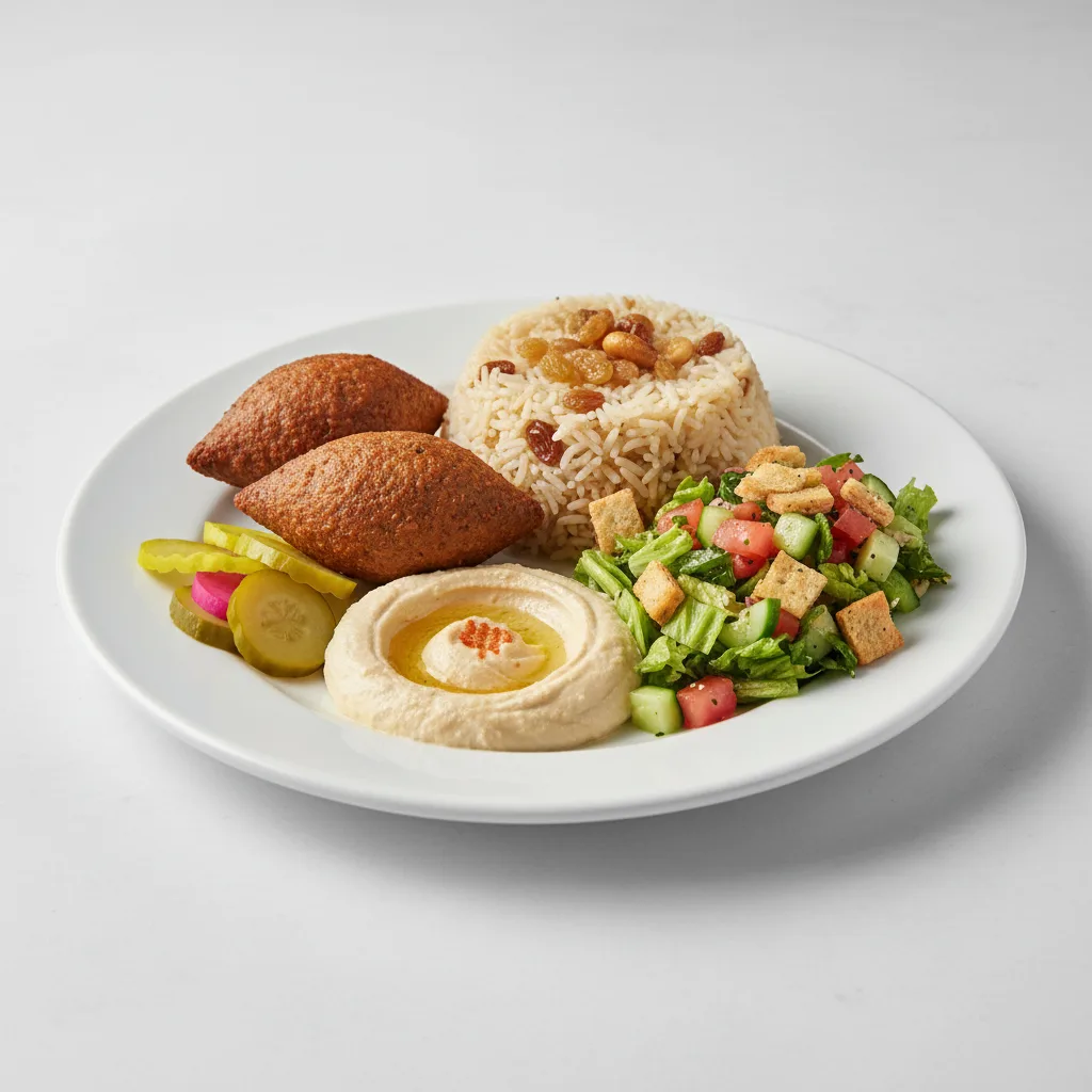 Fried Kibbeh Plate Fried Kibbeh Plate