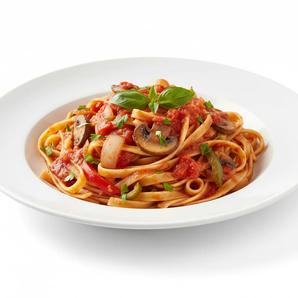 Vegan Fettuccine Marinara with Mixed Vegetables