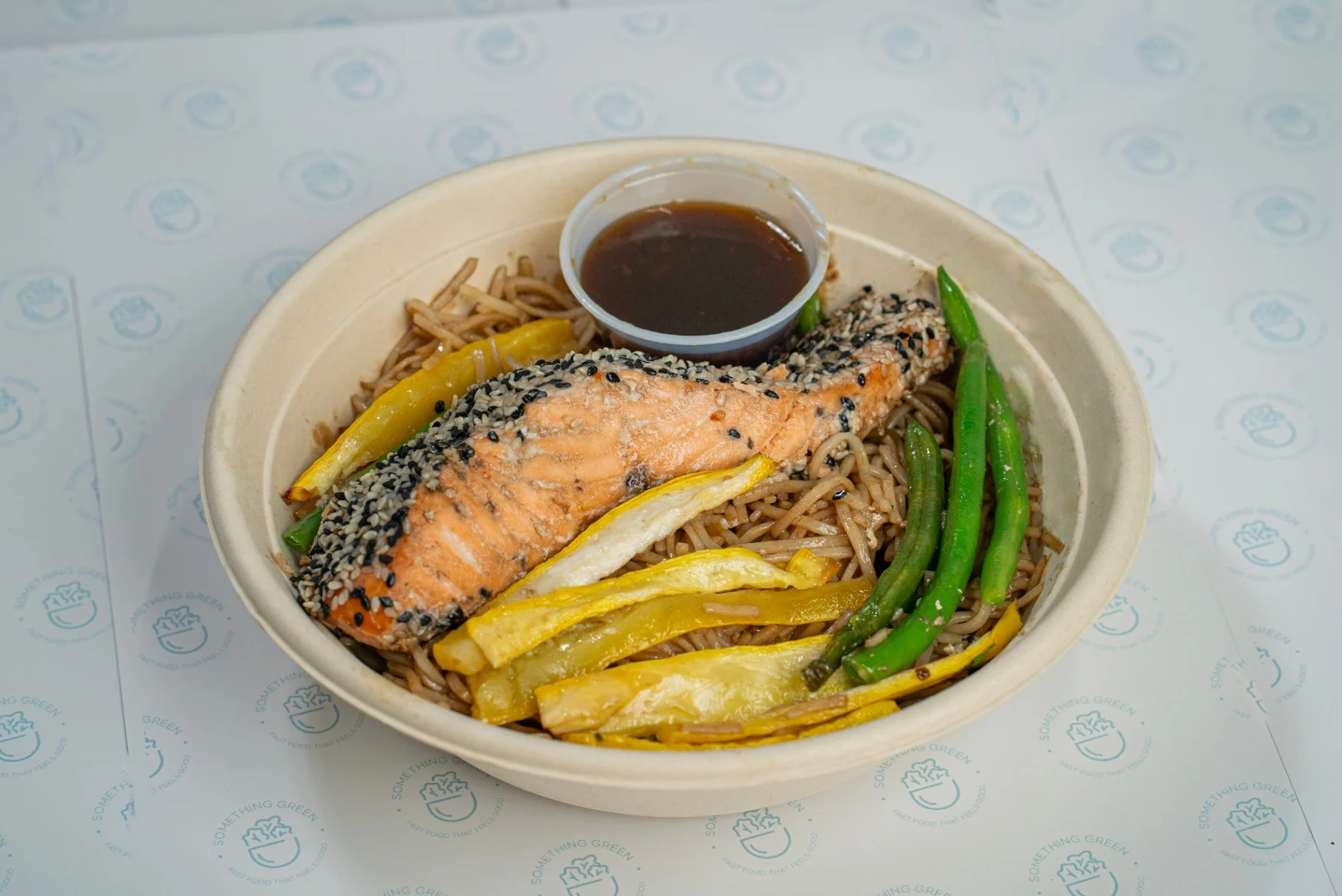 Salmon Teriyaki Noodle Bowl