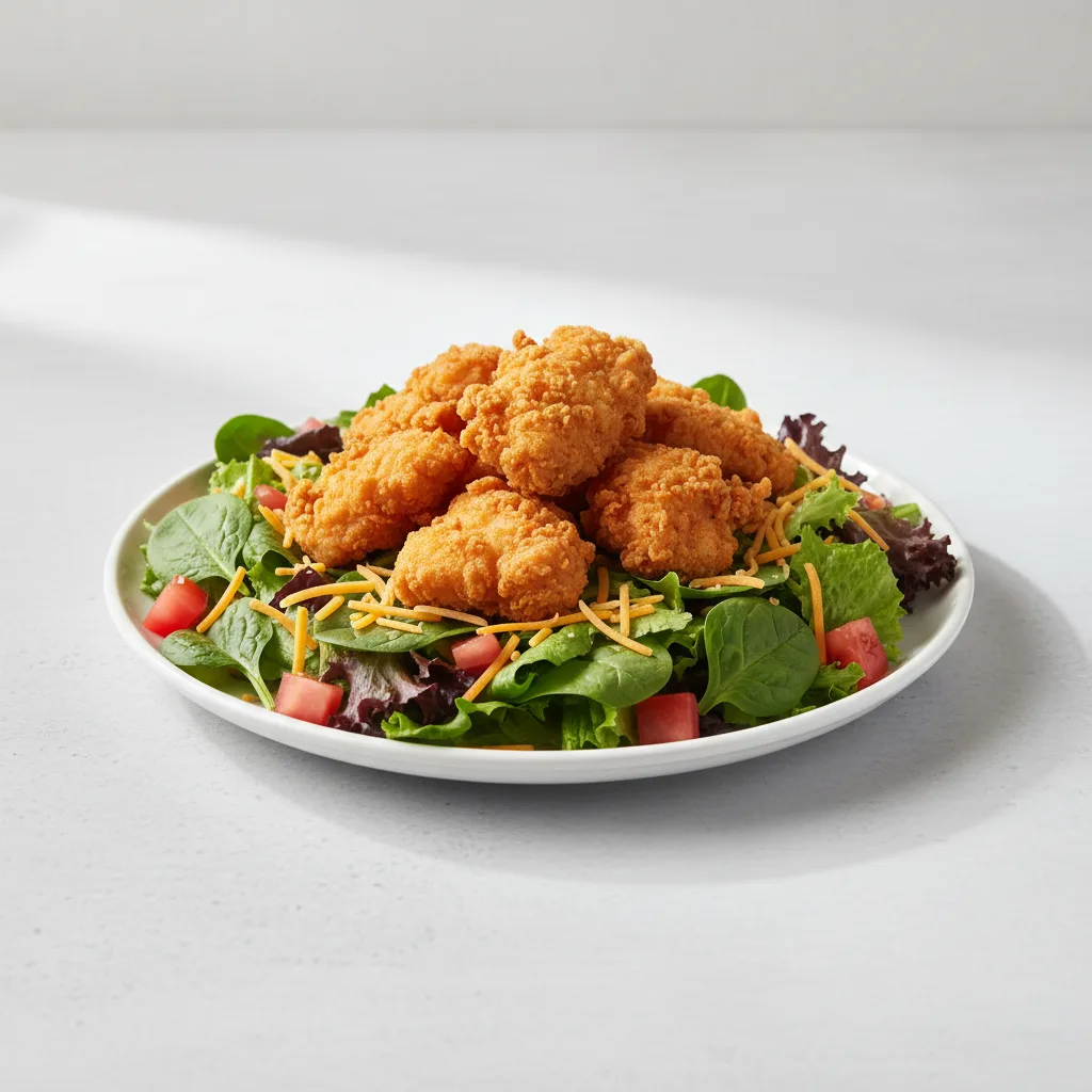 House Salad With Fried Chicken